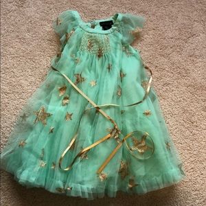 Green tulle dress 4T